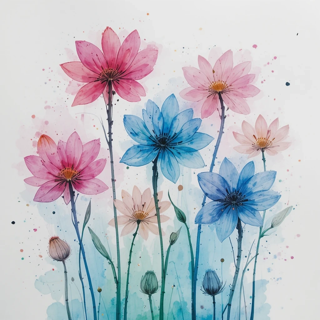 Crayon Resist Watercolor Flowers