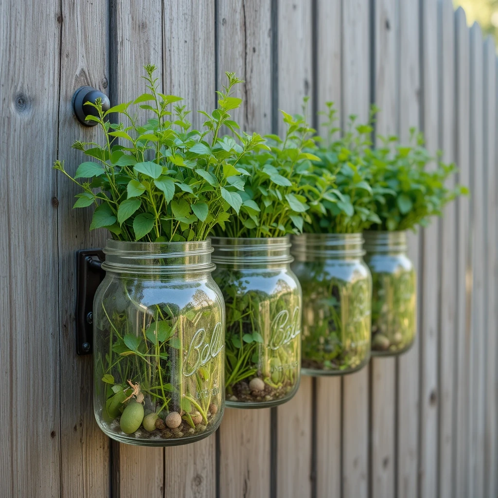 Mason Jar Herb Planters