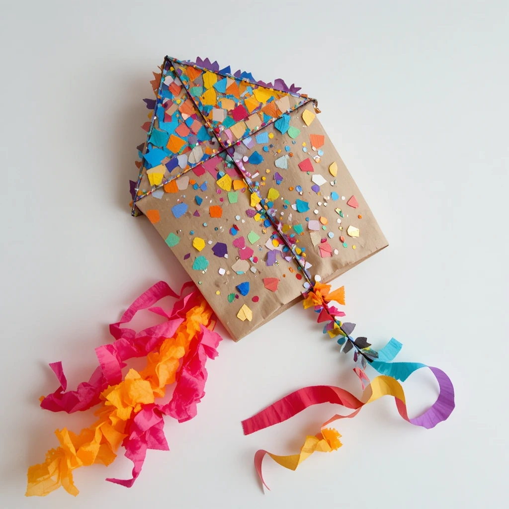 May Crafts for Kids Paper Bag Kite