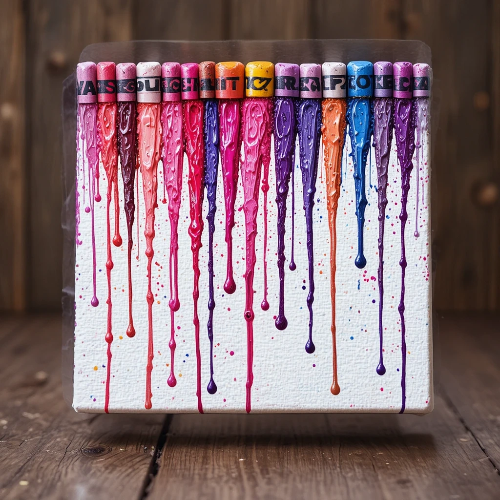 Melted Crayon Canvas Art