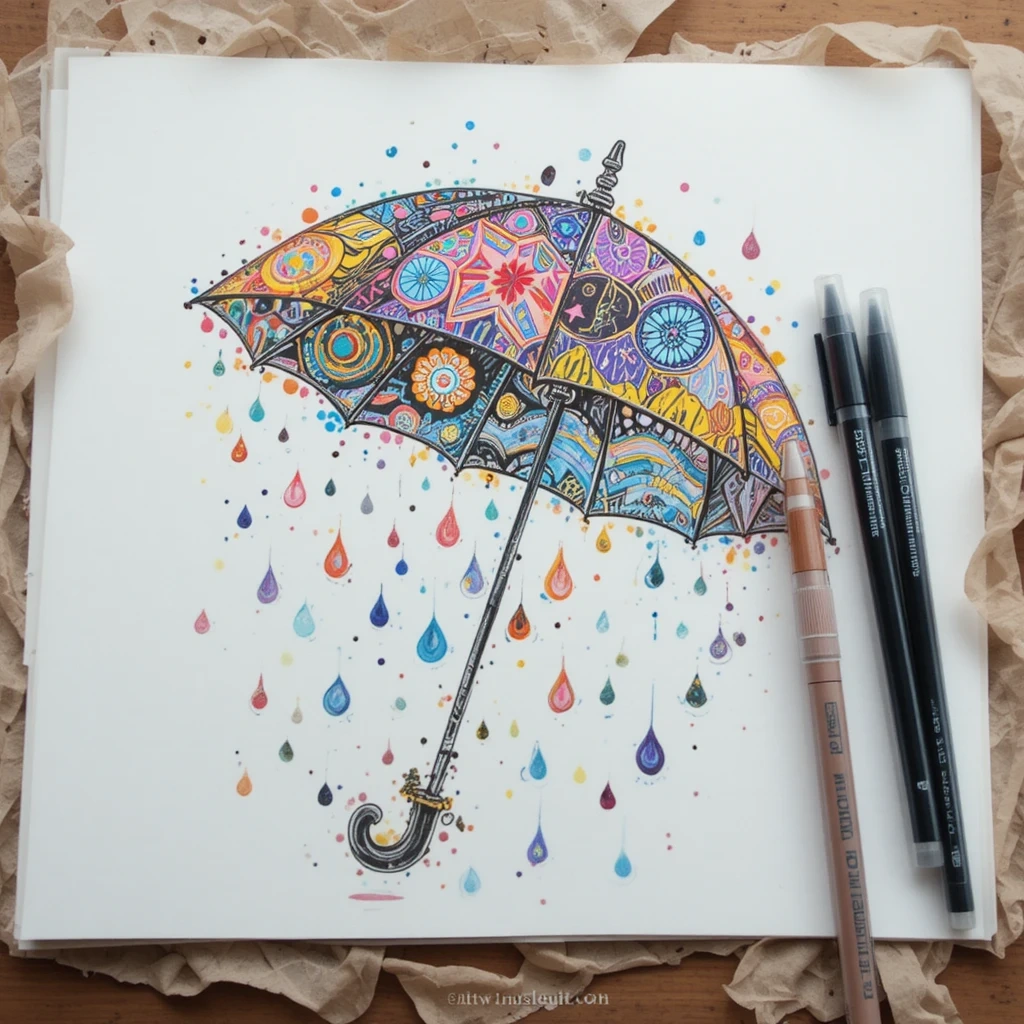 Rainy Day Umbrella Art