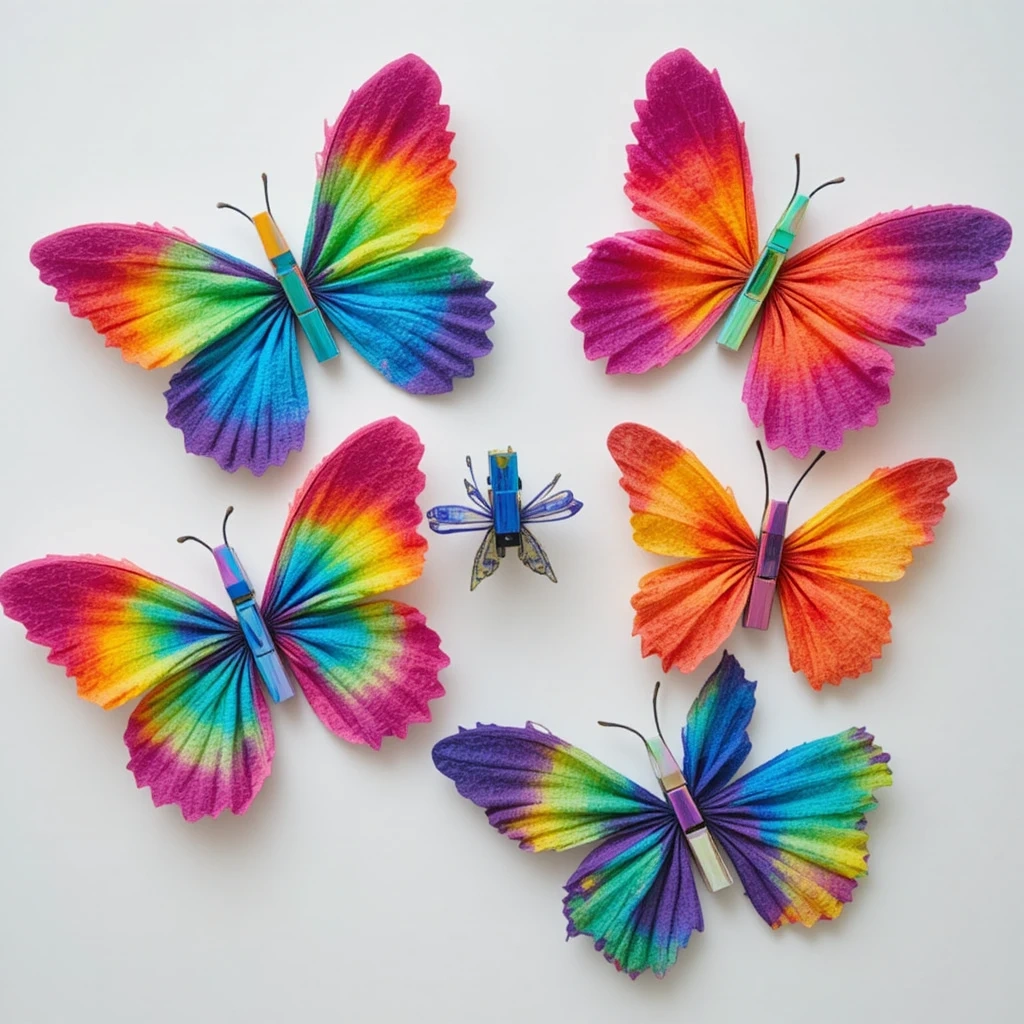 Tie-Dye Paper Butterflies