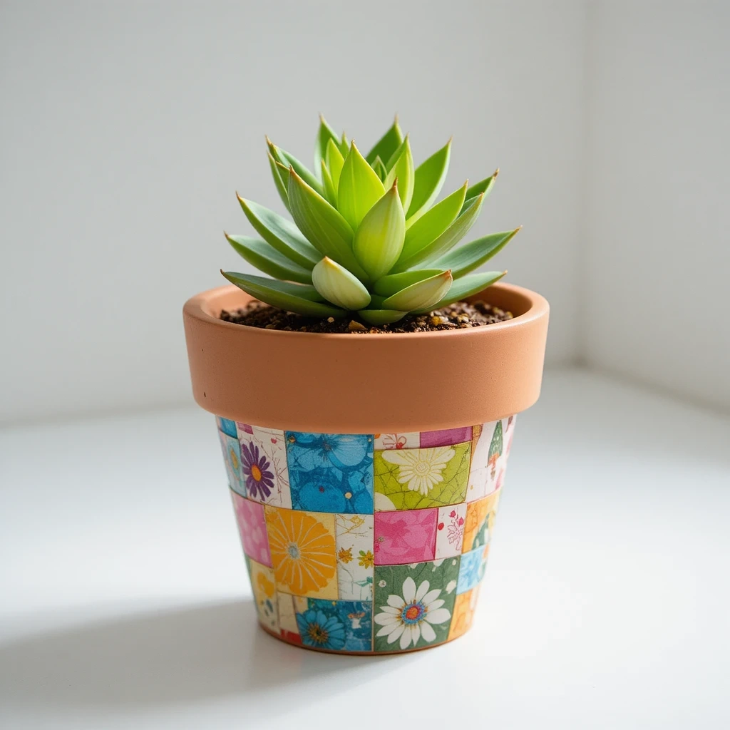 Tissue Paper Flower Pot
