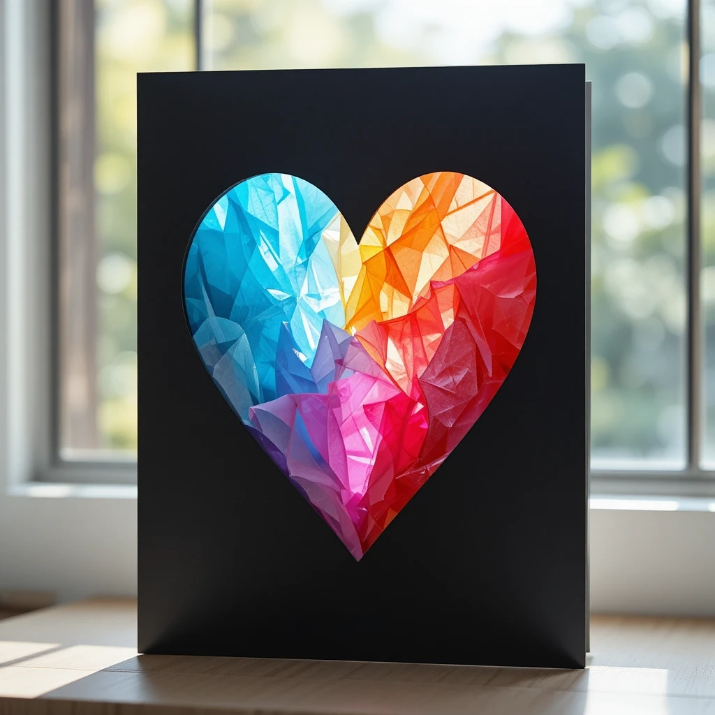 Tissue Paper Stained Glass Card