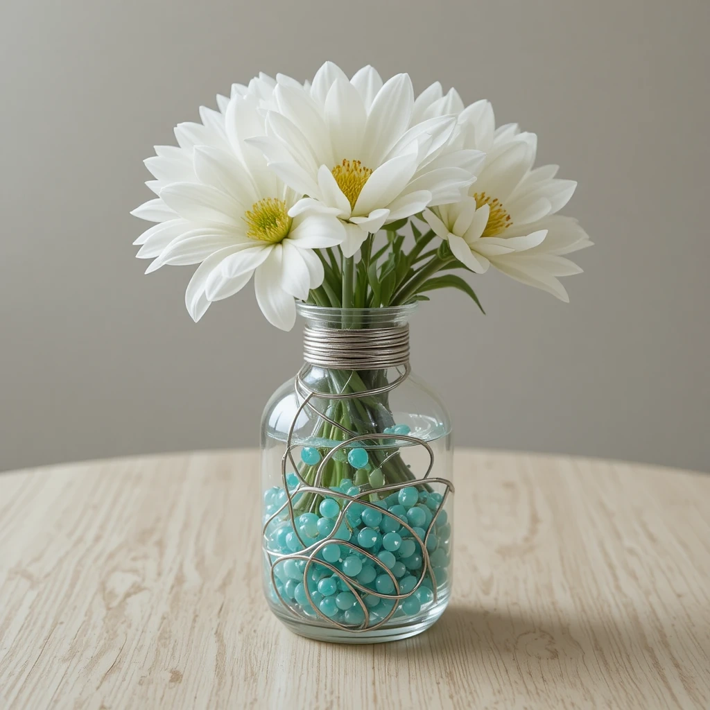 Beaded Glass Vase Wrap
