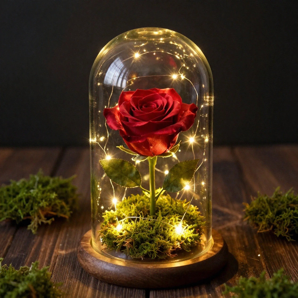 Beauty and the Beast Enchanted Rose in a Jar
