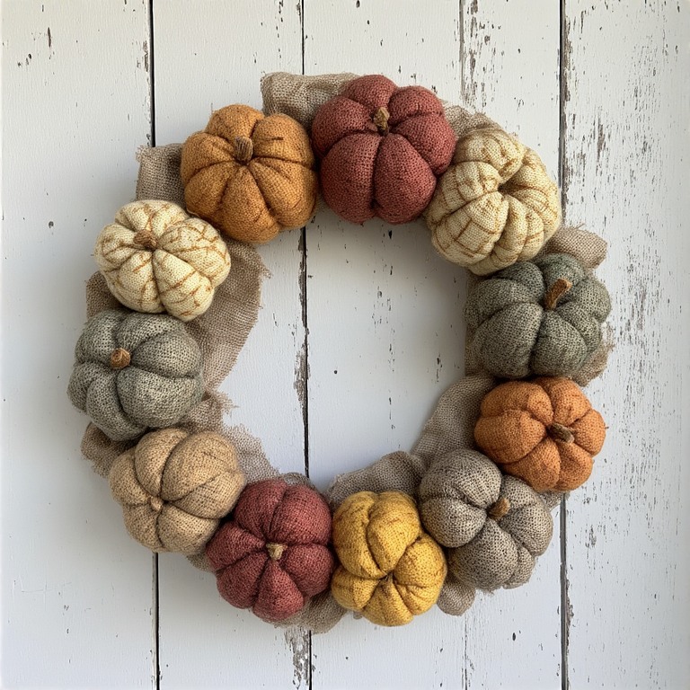 Burlap Pumpkin Wreath