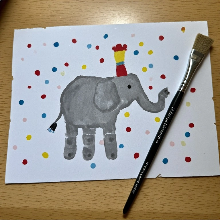 Circus Elephant Handprint Art