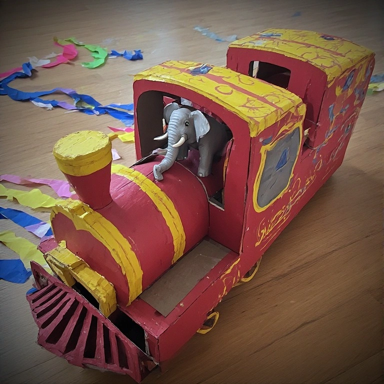 Circus Train Cardboard Box