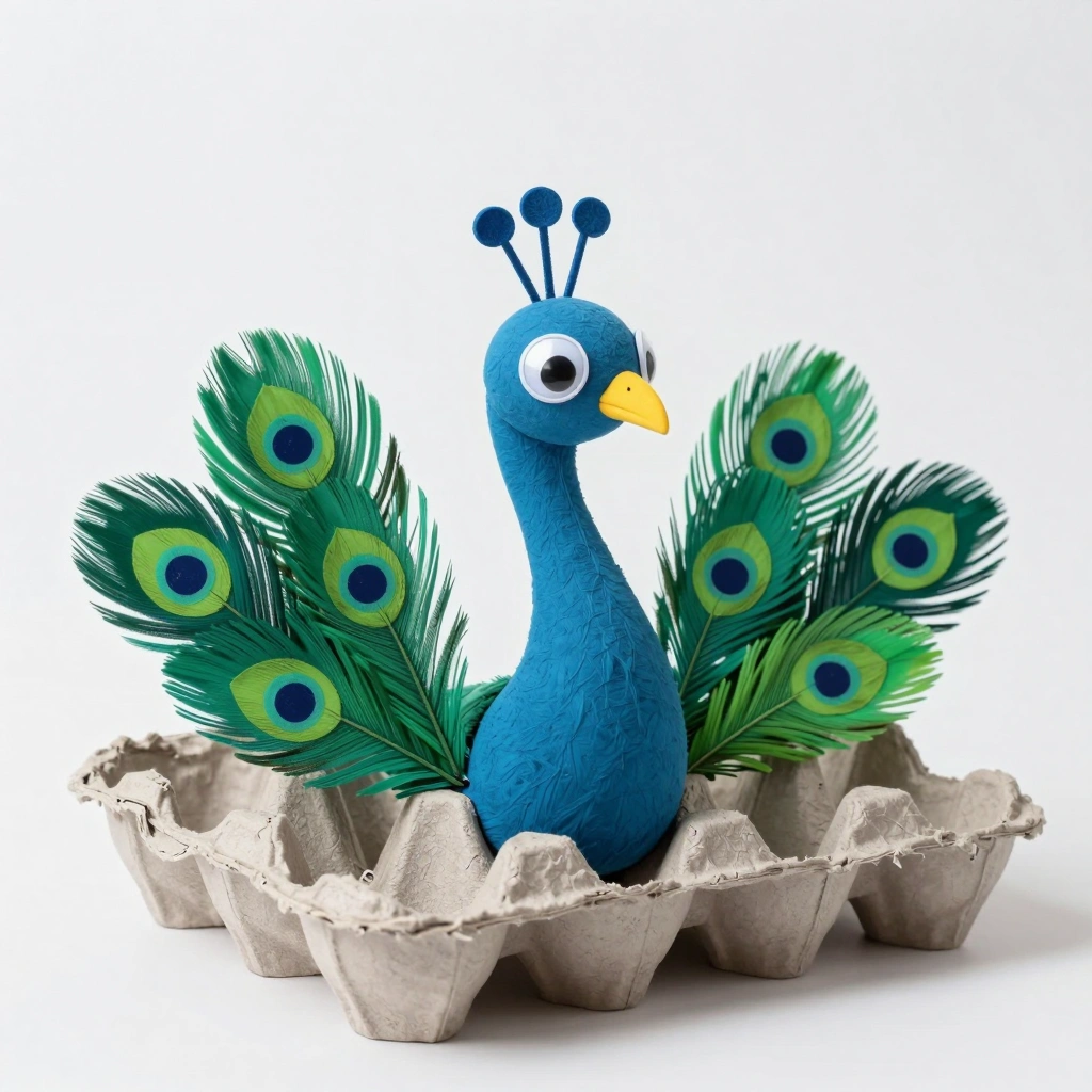 Egg Carton Peacock