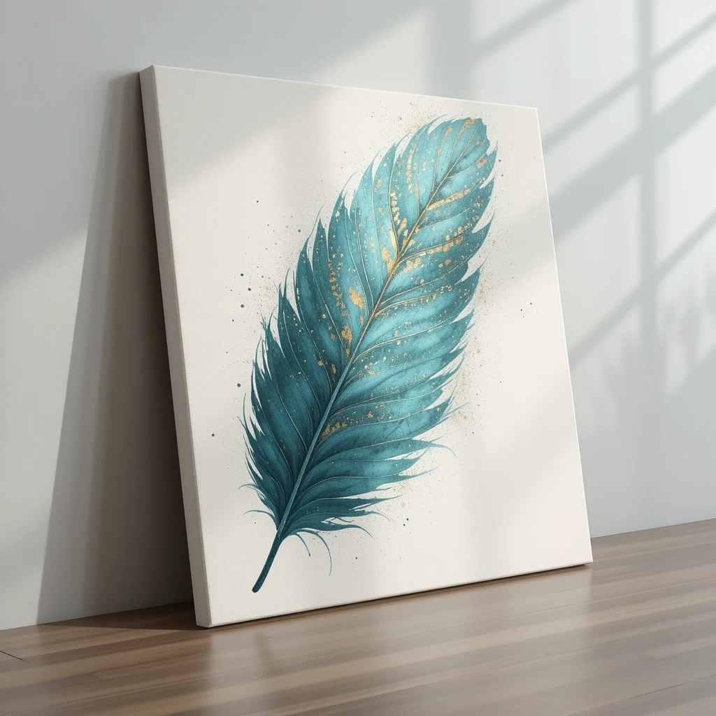 Feather-Print Canvas Art 