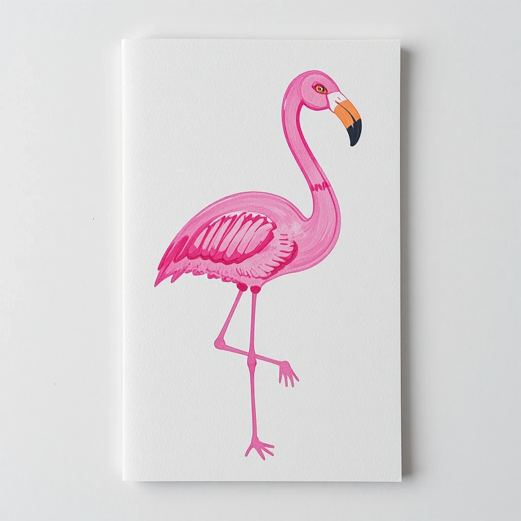 Footprint Flamingo Card