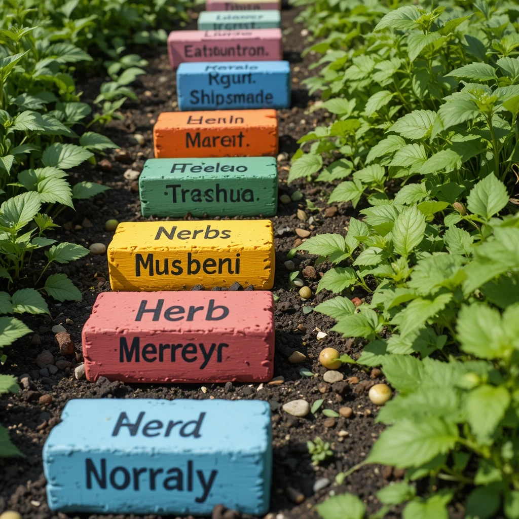 Garden Herb Marker Bricks