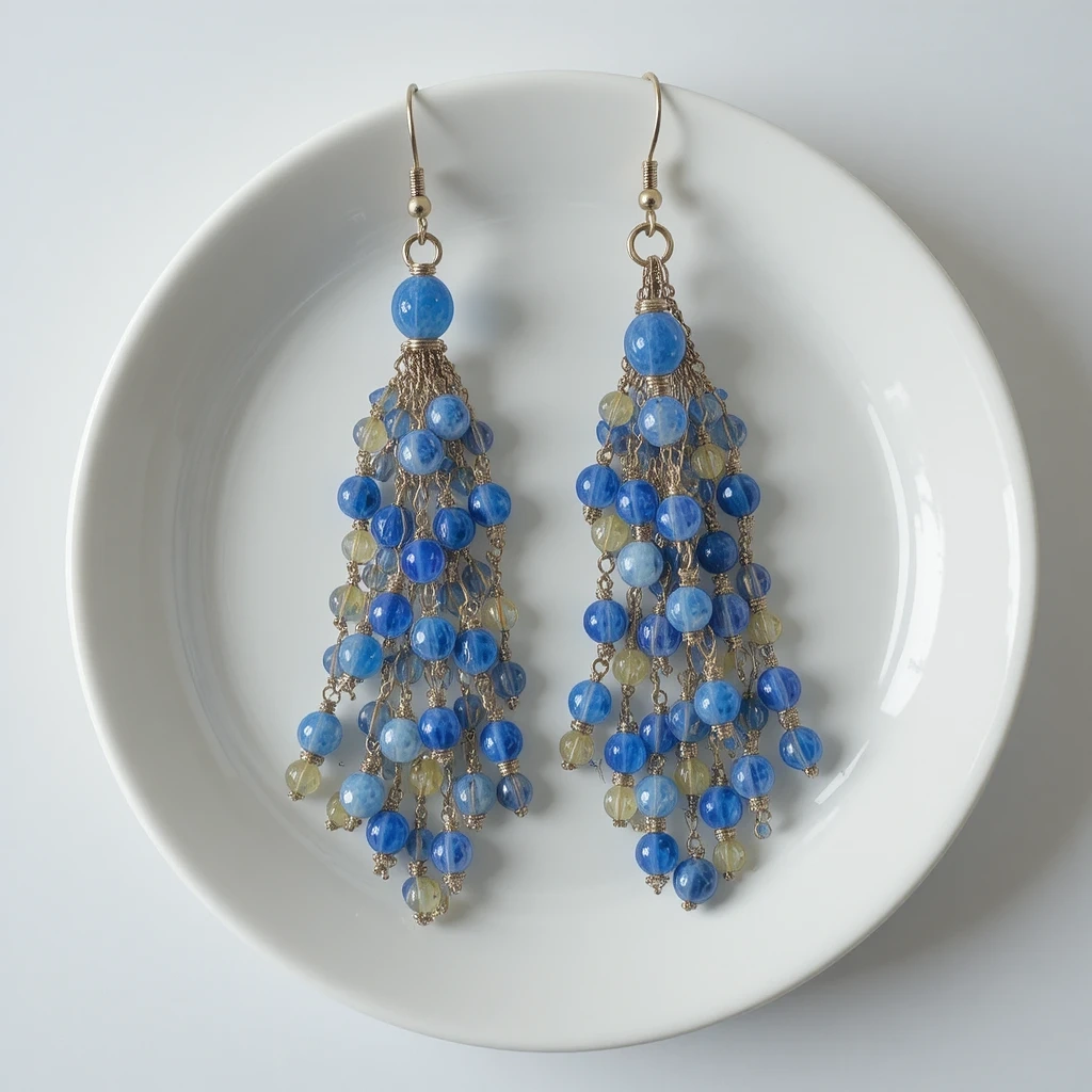 Glass Bead Chandelier Earrings