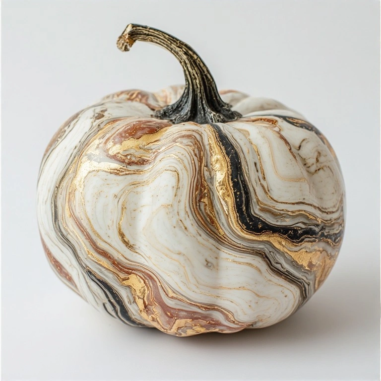 Marbled Nail Polish Pumpkin