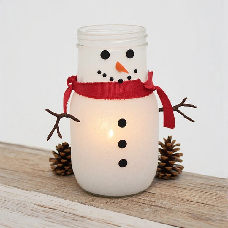 Mason Jar Snowman