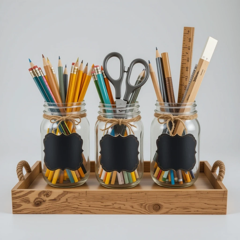 Mason Jar Supply Organizer