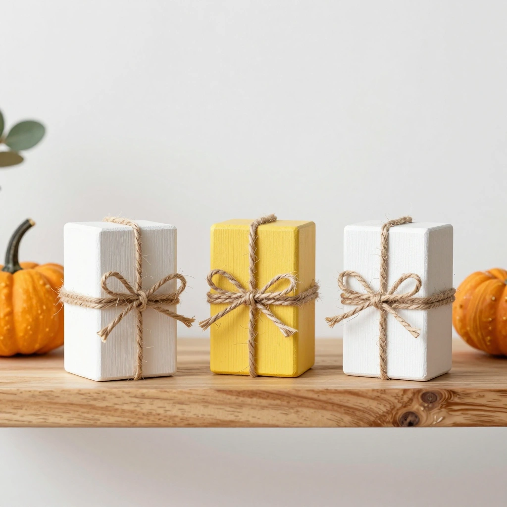 Mini Wooden Hay Bale Decor