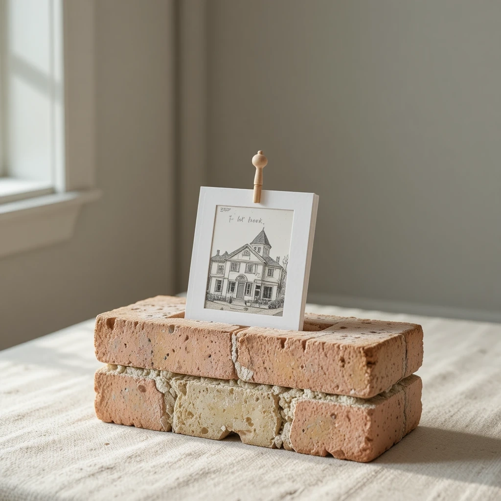 Painted Bricks Crafts: Brick Photo Display Stand