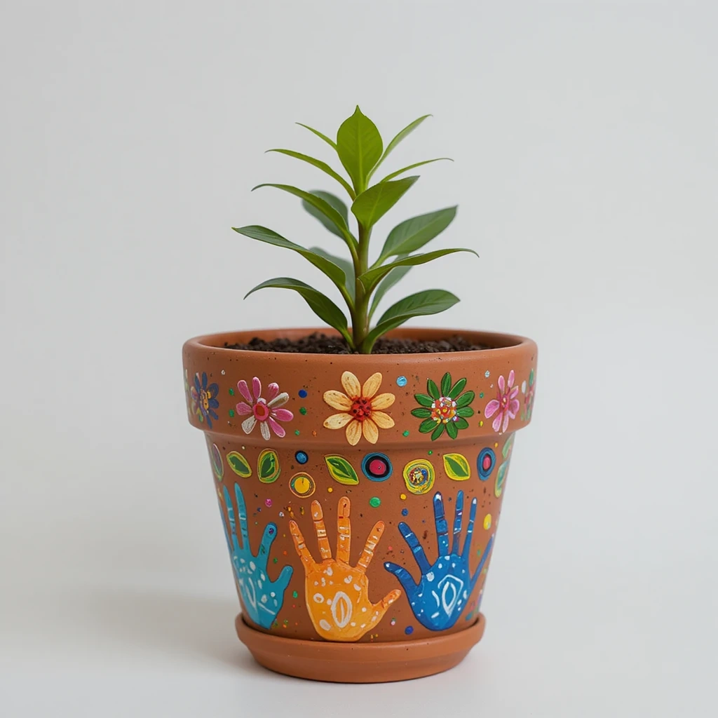 Painted Flower Pot