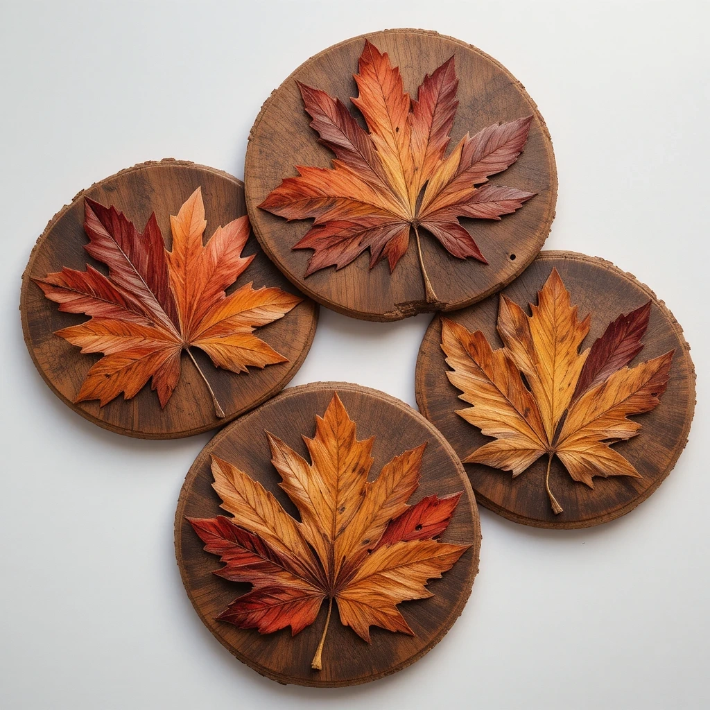 Painted Leaf Coasters