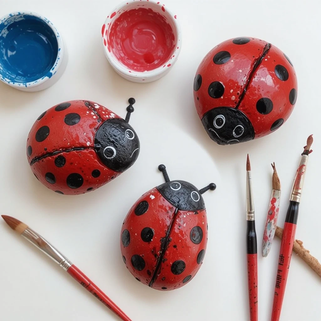 Painted Rock Ladybugs