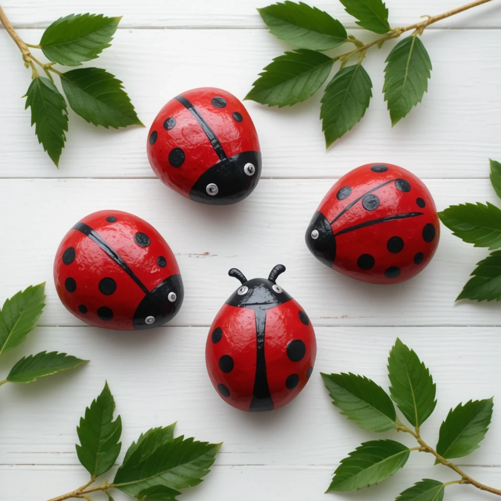Painted Rock Ladybugs