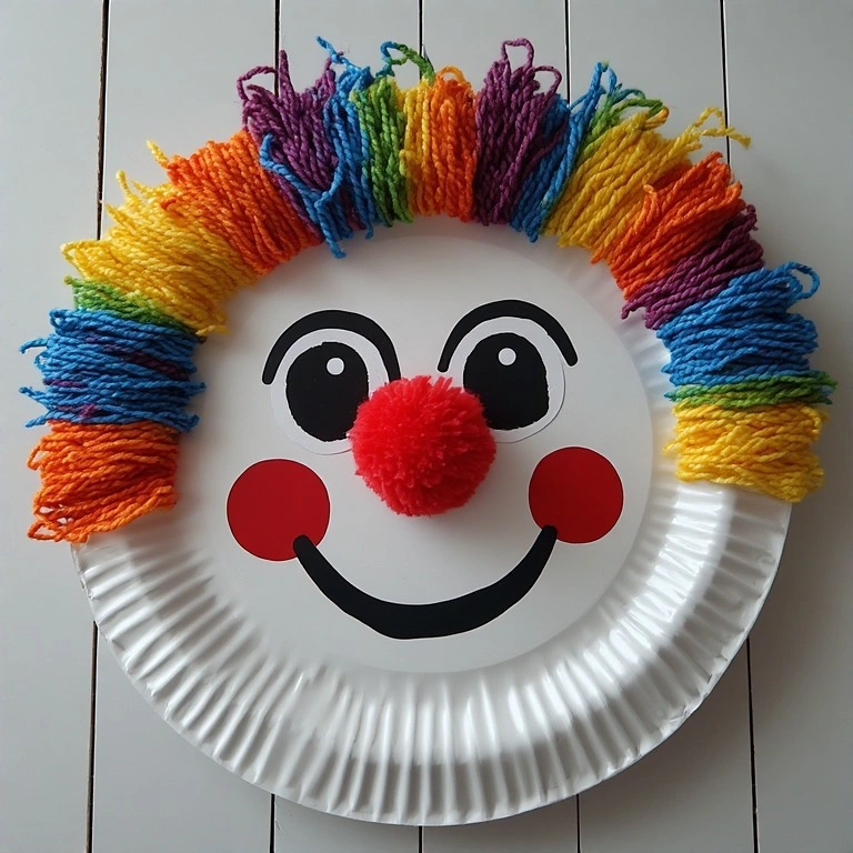 Paper Plate Clown Face