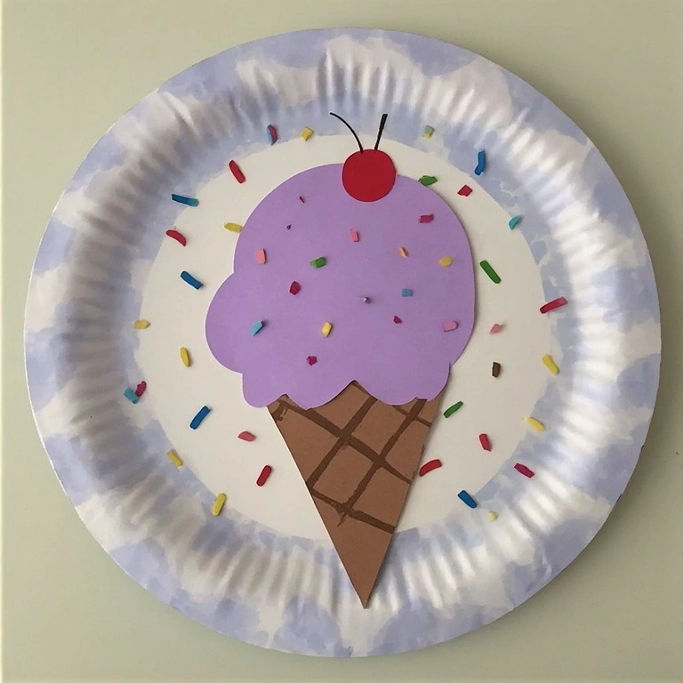 Paper Plate Ice Cream Craft for Toddlers