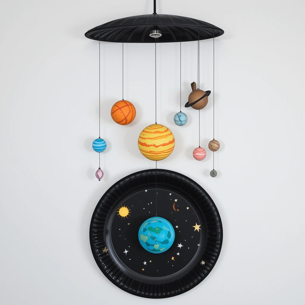 Paper Plate Solar System Mobile