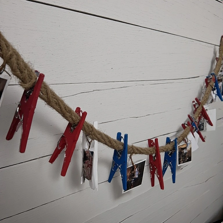 Patriotic Clothespin Photo Clip Garland