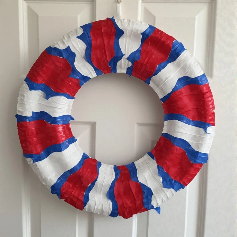 Patriotic Paper Plate Wreath
