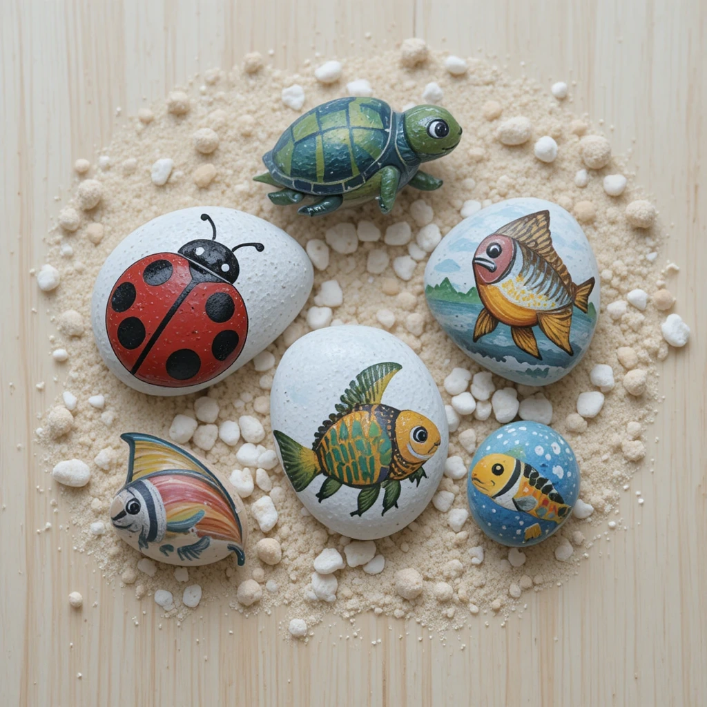 Pebble Animal Paintings