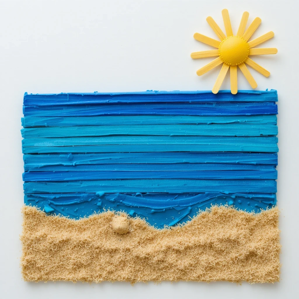 Popsicle Stick Beach Scene