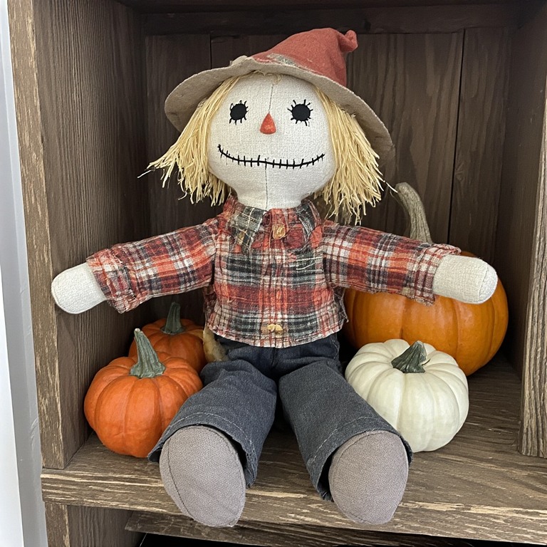 Primitive Stuffed Scarecrow Doll