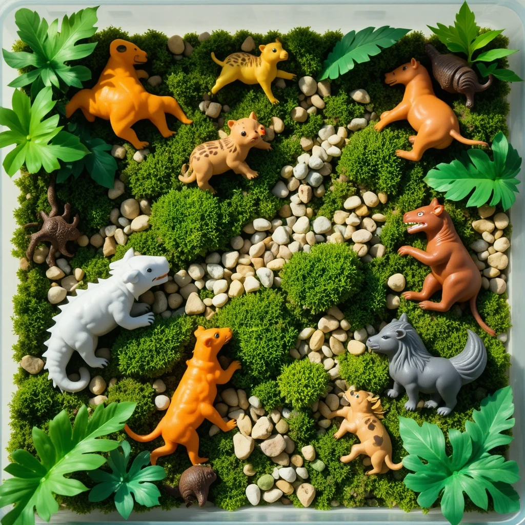 Rainforest Crafts Sensory Bin