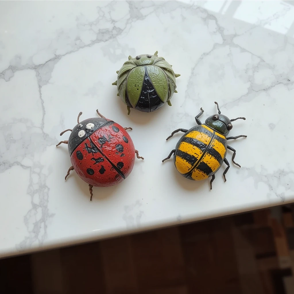 Rocks Painted as Bugs