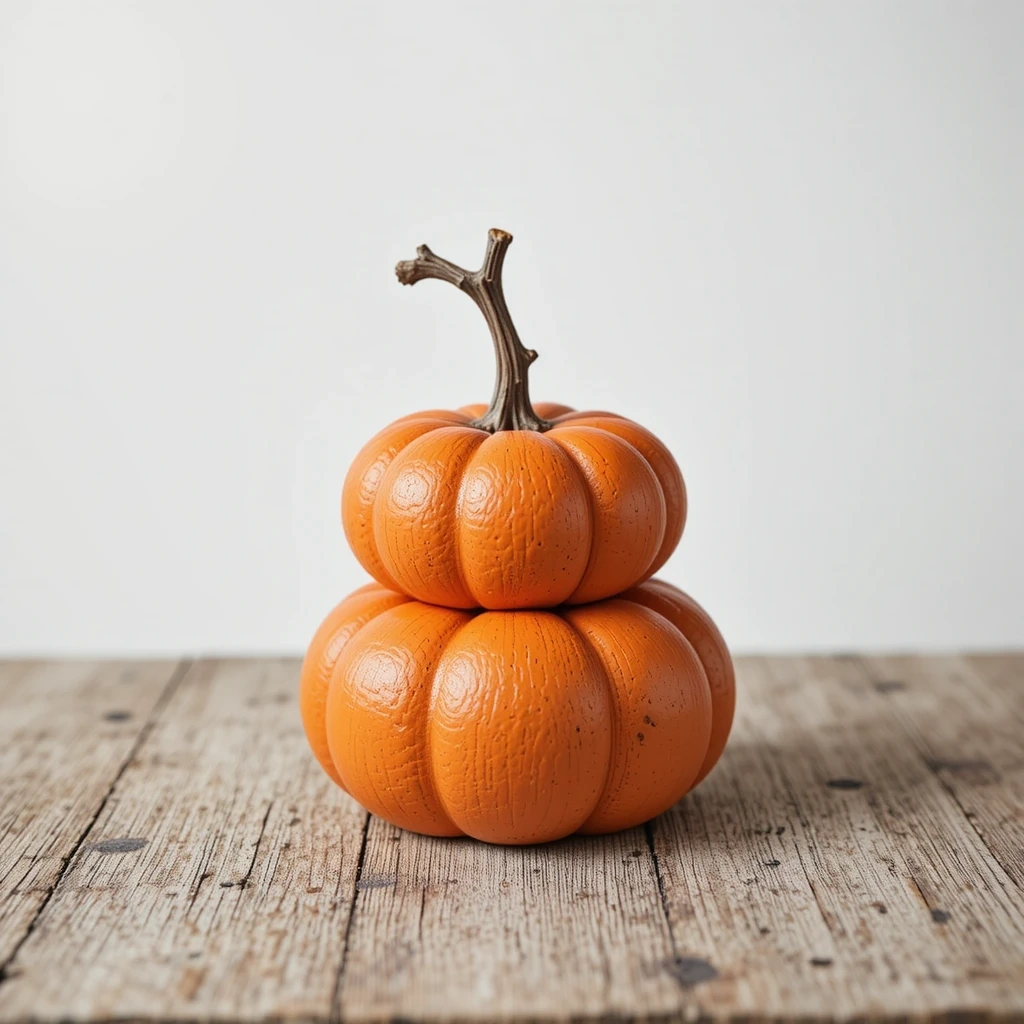 Rustic Wooden Pumpkin Stack