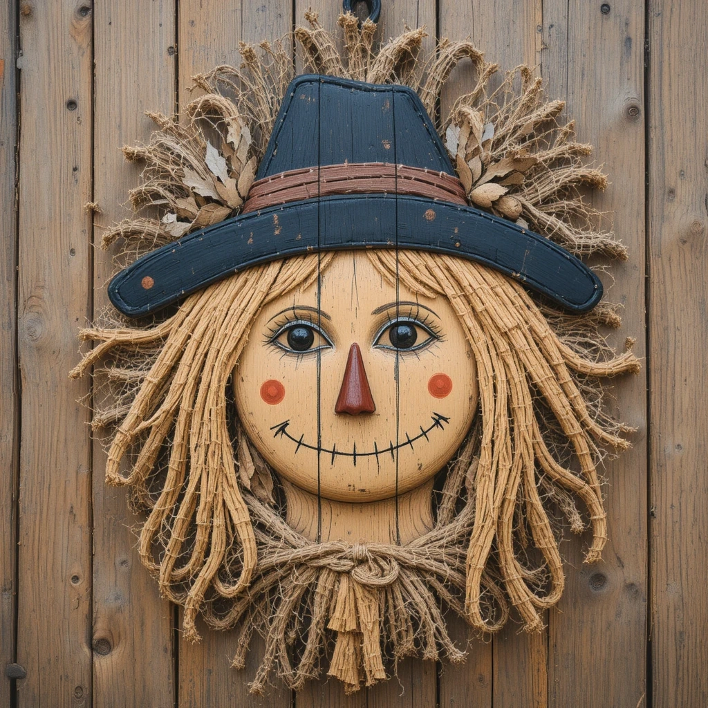 Scarecrow Face Plaque