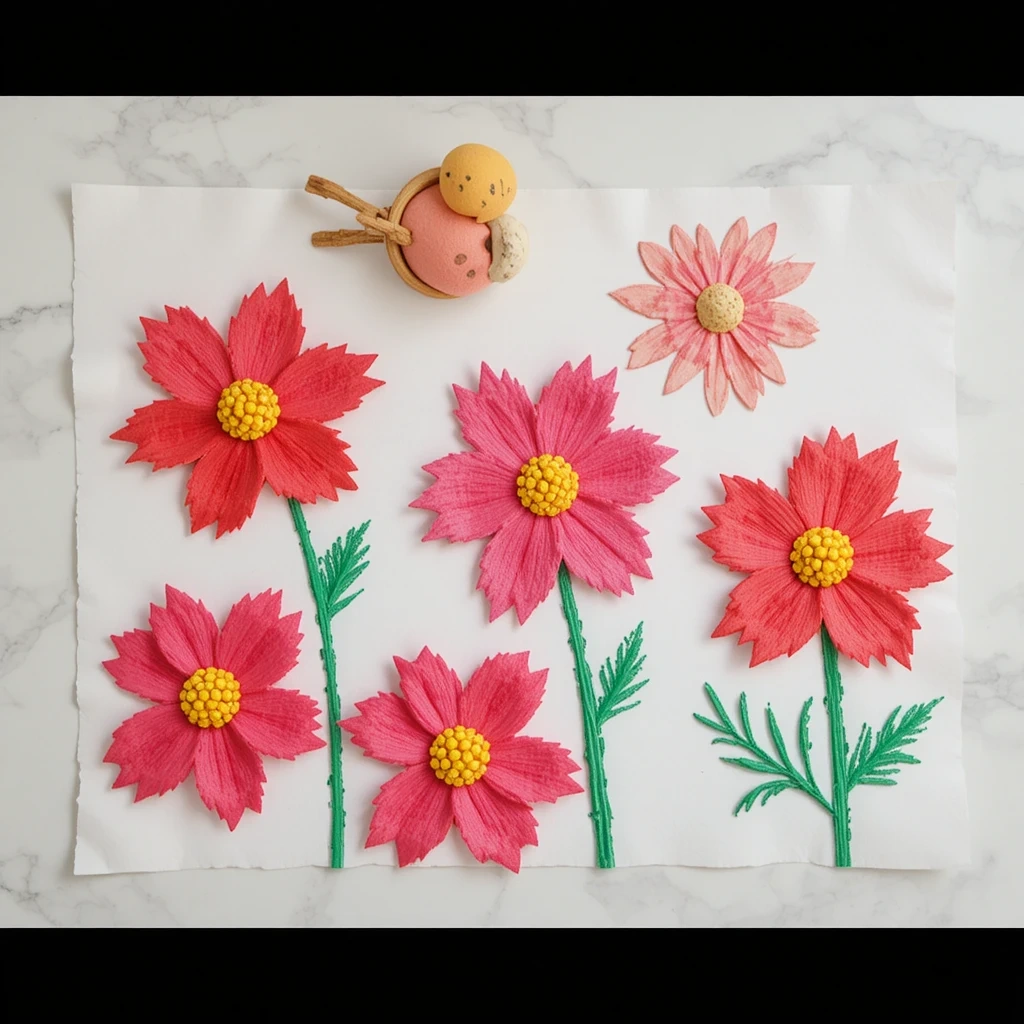 Sponge-Painted Flowers