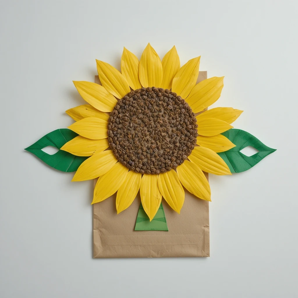 Sunflower Paper Bag Puppet