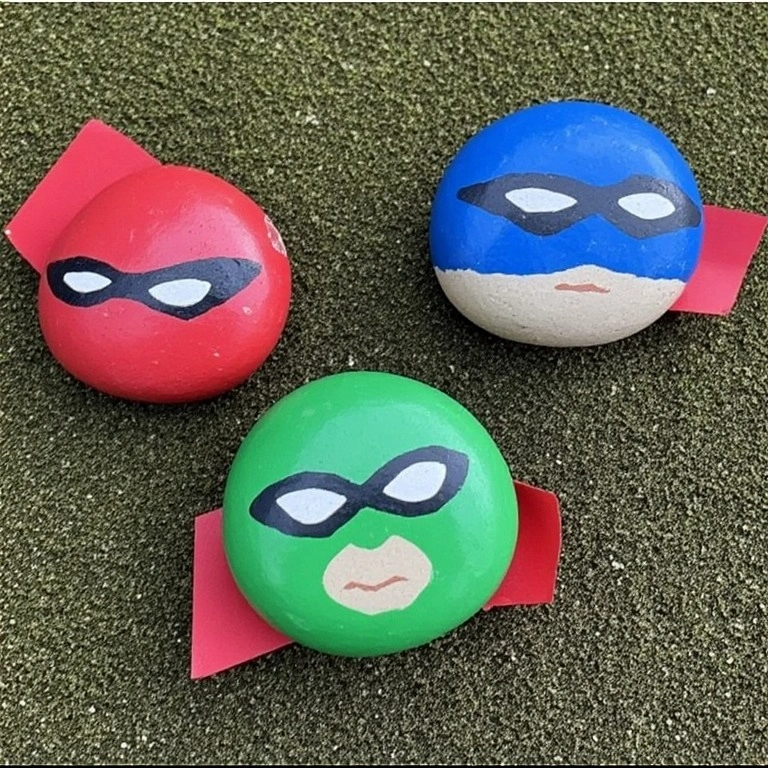 Superhero Rock Painting