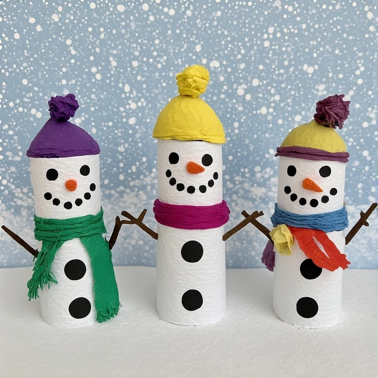 Toilet Paper Roll Snowman