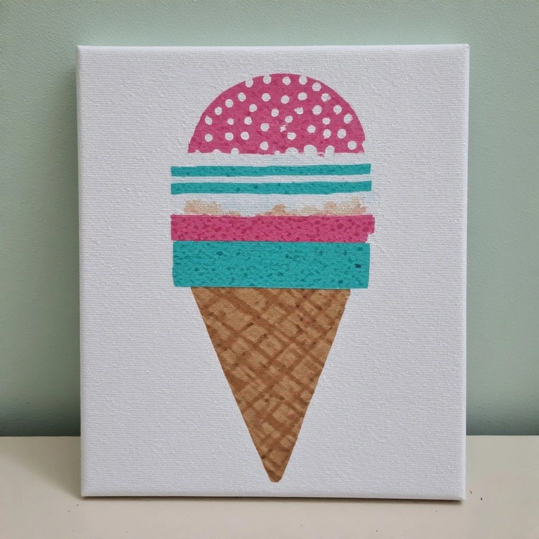 Washi Tape Ice Cream Wall Art