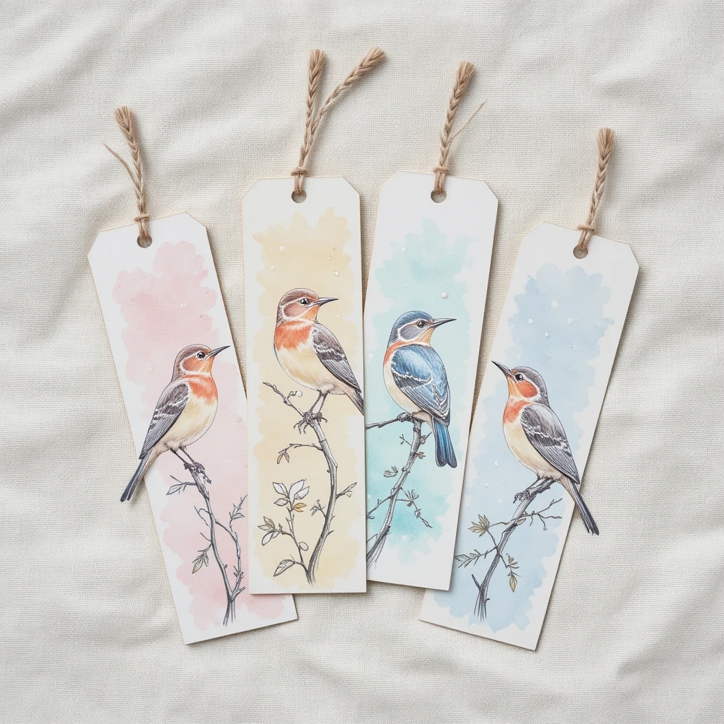 Watercolor Bird Bookmark