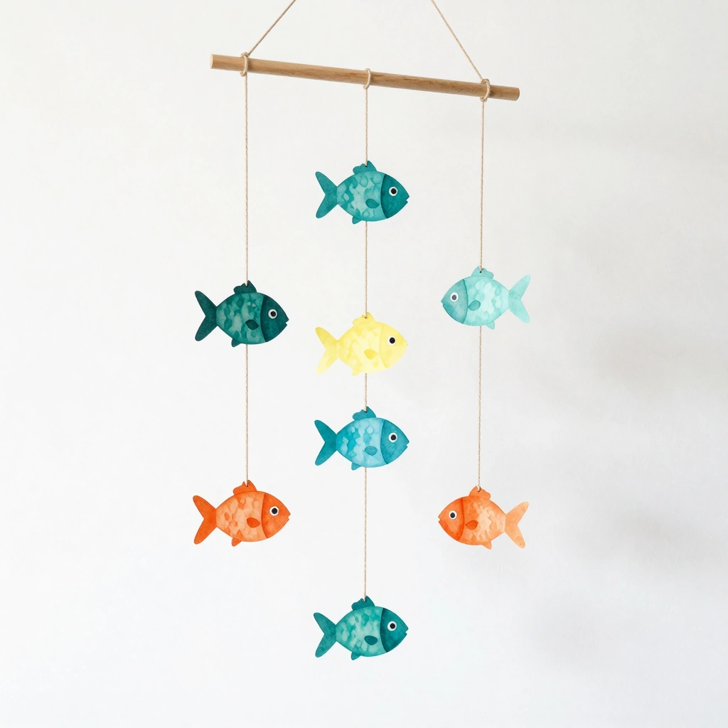 Watercolor Fish Mobile