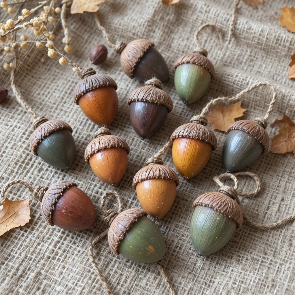 Wooden Acorn Ornaments