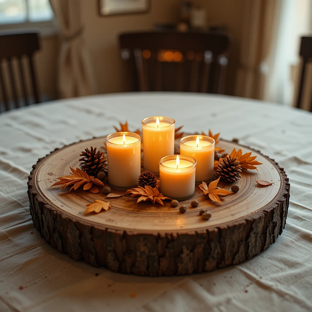 Wooden Candleholder Centerpiece