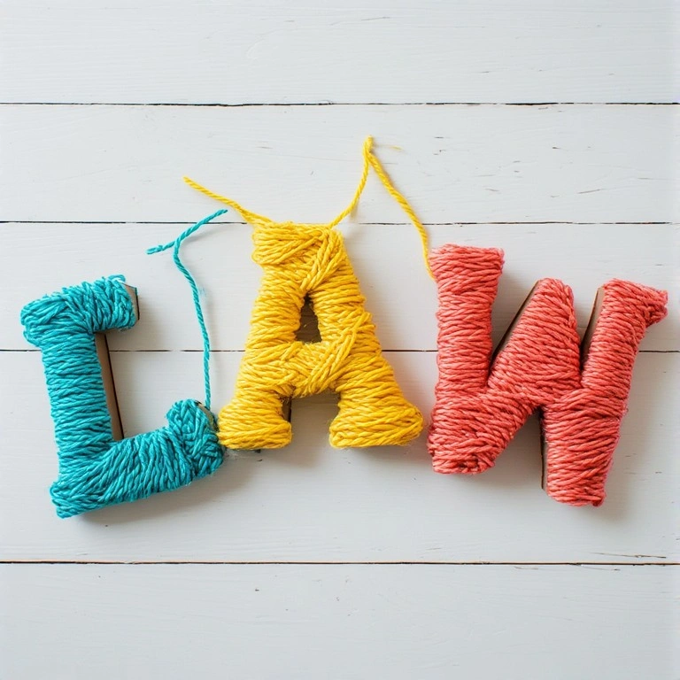 Yarn-Wrapped Letters
