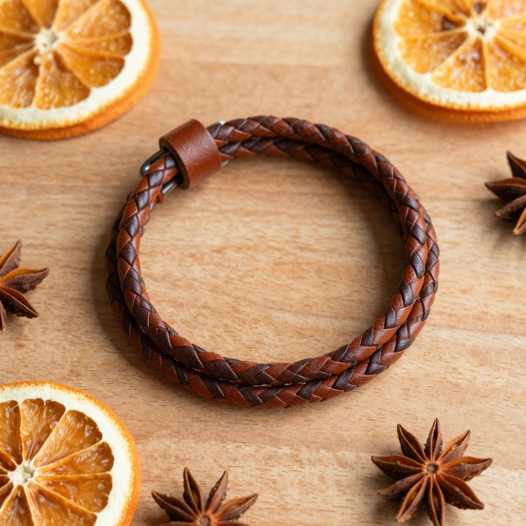 Braided Leather Wrap Bracelet